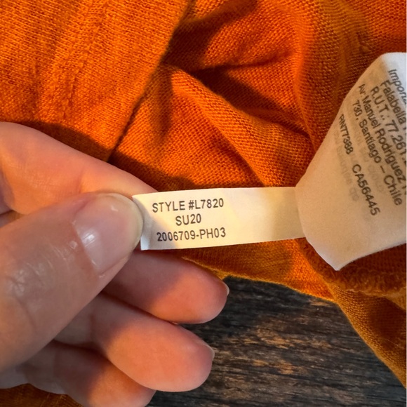 J. Crew | Women's Linen T-shirt | XL | Warm Spring Tangerine Orange - Picture 5 of 8